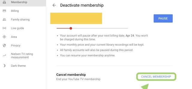 how to cancel youtube tv subscription