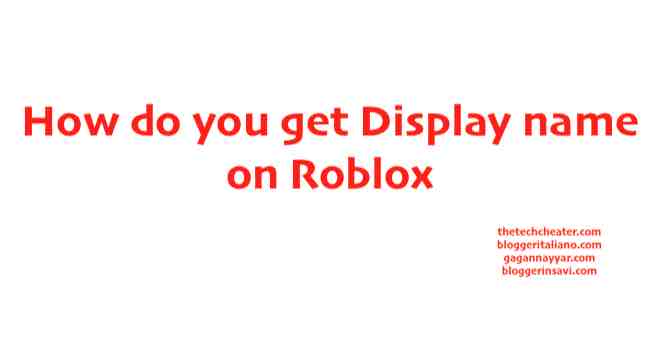 How do you get Display name on Roblox
