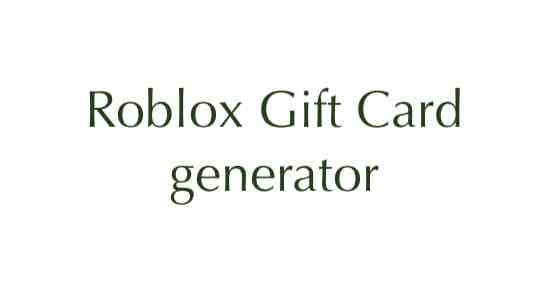 Roblox Gift Card generator