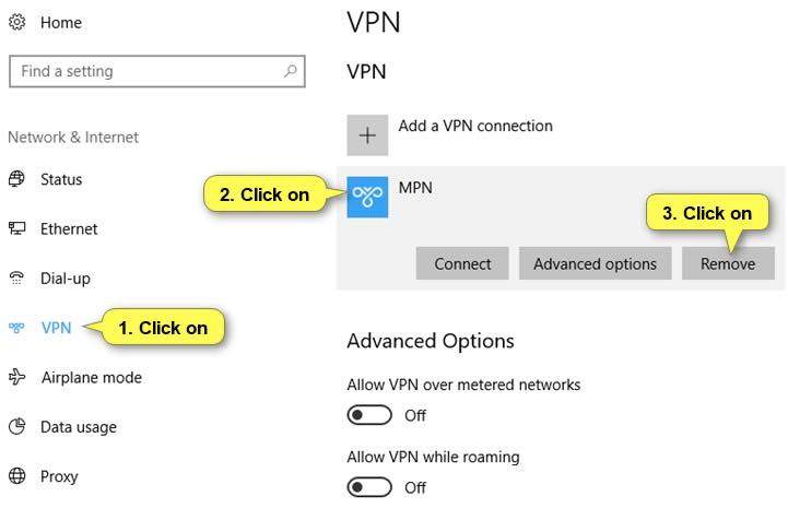 How to remove VPN on Windows 11