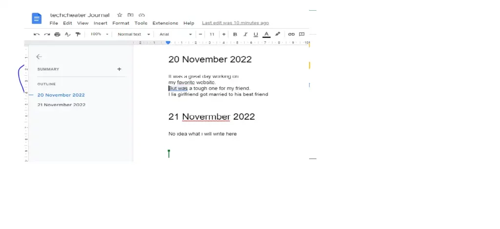 use google docs as journal title